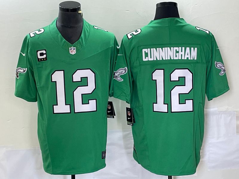 Men Philadelphia Eagles #12 Cunningham Green Nike Throwback Vapor Limited NFL Jerseys->philadelphia eagles->NFL Jersey